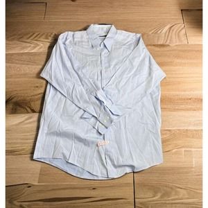 HUGO BOSS Dress Shirt Blue Sharp Fit Button Up Long Sleeve 16 1/2 ITALY